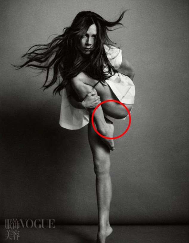 Китайський Vogue "відрубав" ногу Вікторії Бекхем  - фото 1