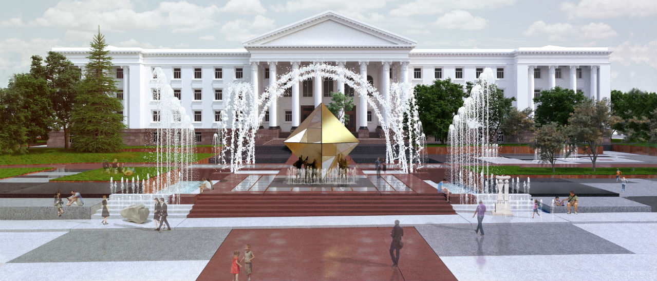 У Краматорську на площі Миру побудують купу фонтанів та величезний куб (ФОТО) - фото 3