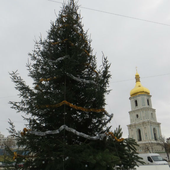 На Софіївській площі у Києві з’явилася новорічна ялинка - фото 2