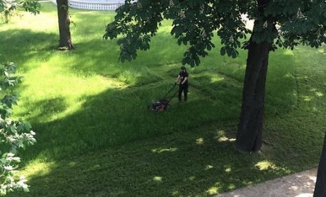 На газоні біля резиденції президента Латвії викосили свастику - фото 1