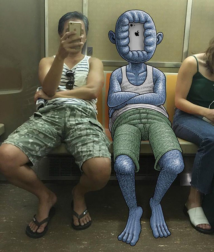 Як художник з Нью-Йорку нацьковує монстрів на пасажирів метро - фото 10
