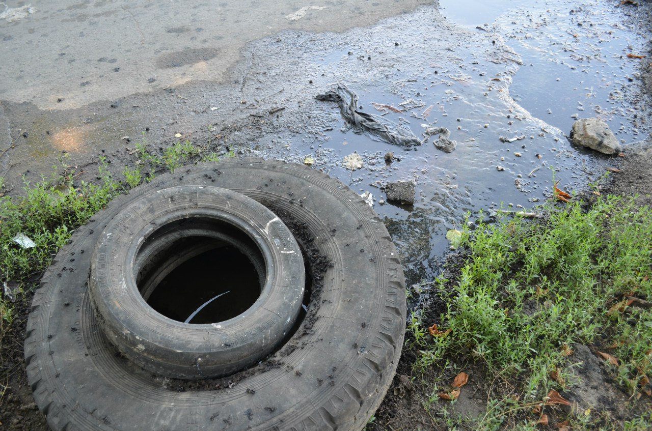 У Миколаєві біля трамвайної зупинки вже два тижні тече каналізація