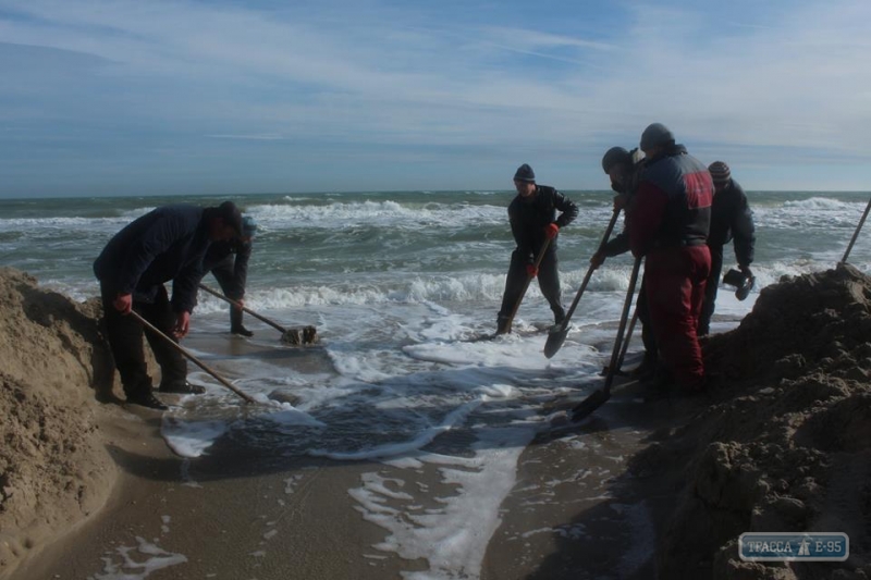 Активісти за допомогою лопат з'єднали лиман з морем на півдні Одещини - фото 1