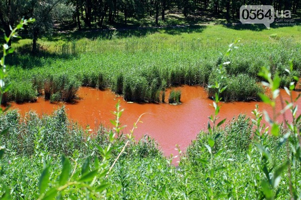У Кривому Розі раптом почервоніла річка Саксагань (ФОТО) - фото 1