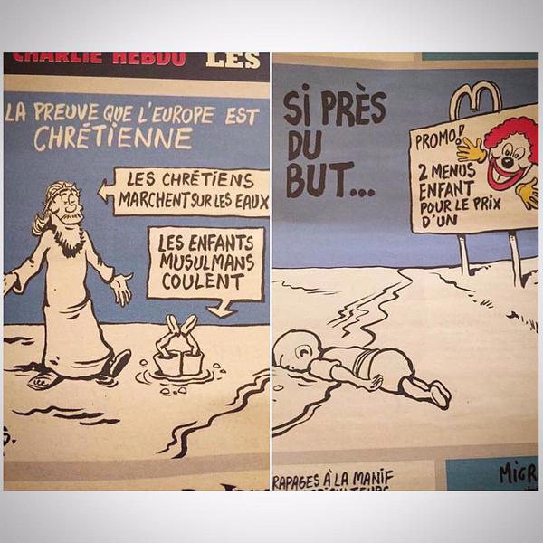 Charlie Hebdo опублікував карикатури на загиблого сирійського хлопчика - фото 1