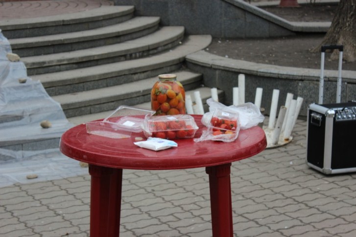 Франківці практикувалися у закидуванні помідорами Яценюка та Шокіна - фото 2