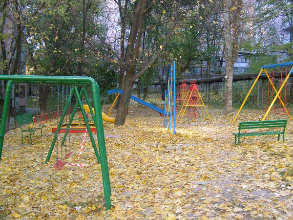 У Дніпропетровську комунальники ганяють опале листя по парку - фото 1