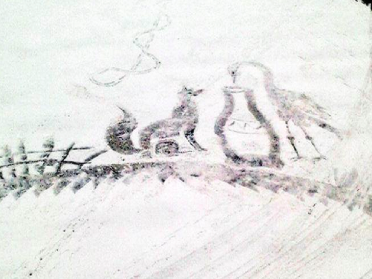 Двірник, який малює шедеври лопатою по снігу - фото 2