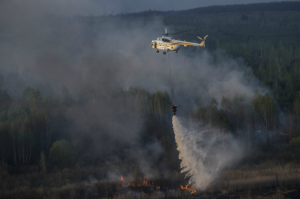 Палаючі чорнобильські ліси з висоти польоту Яценюка (ФОТО, ВІДЕО) - фото 1