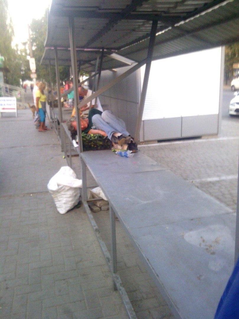 На запорізькому ринку продавець облаштував собі “ліжко” з огірків - фото 1
