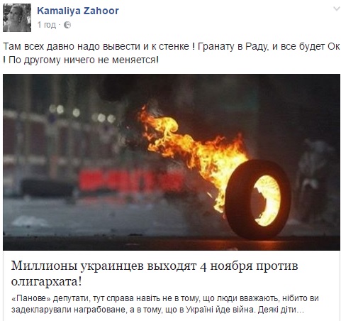 Дружина мільйонера Камалія закликала вийти проти олігархів під Раду - фото 1 Дружина мільйонера Камалія закликала вийти проти олігархів під Раду - фото 1