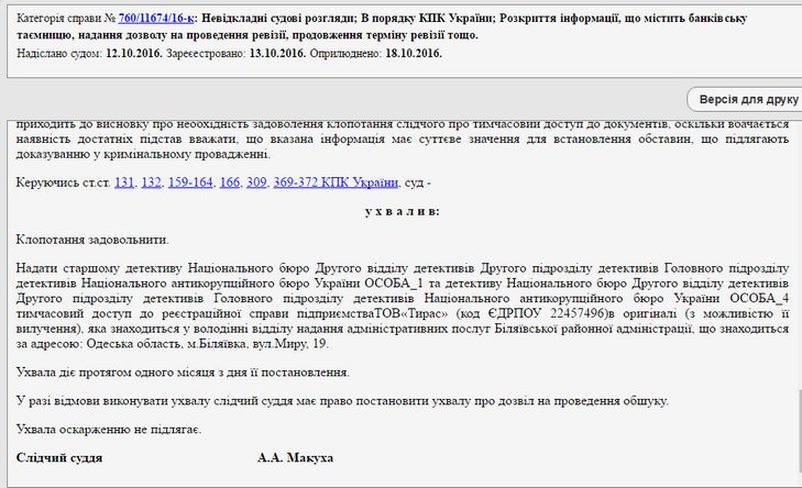 Суд Києва дозволив НАБУ проведення обшуків в одеських фірмах Труханова - фото 1