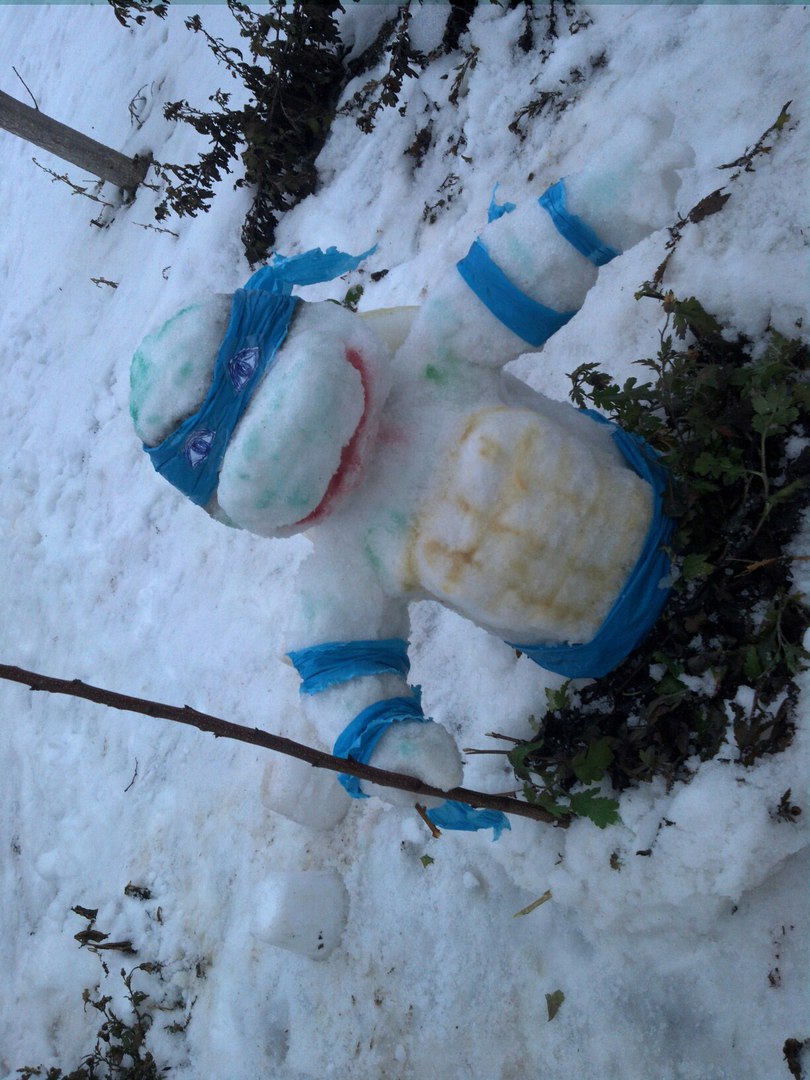 У Мелітополі зі снігу зліпили "черепашку-ніндзя" - фото 2