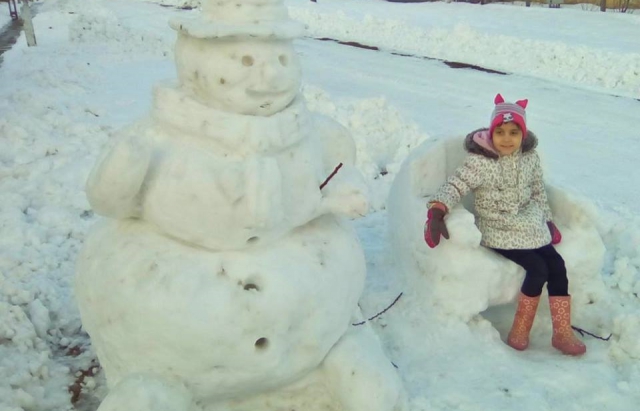 Закарпатці та угорці змагаються, хто зліпить найкреативнішого сніговика - фото 1