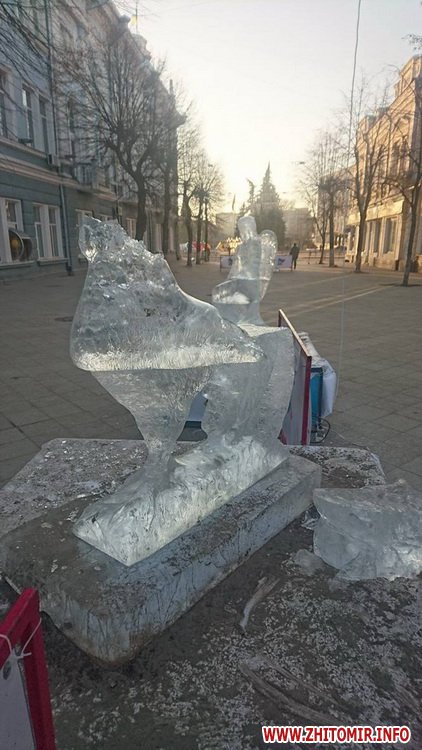 Дві жінки потрощили льодові скульптури, якими пишався Житомир - фото 2