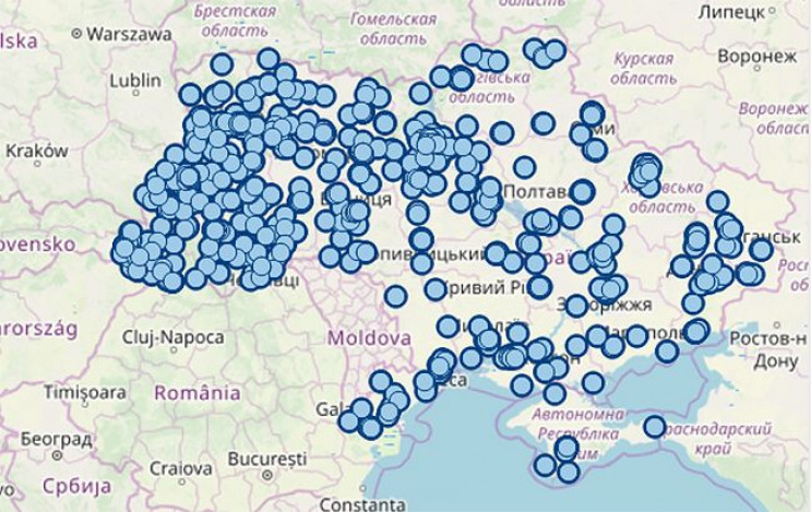 В Україні створили інтерактивну карту от…