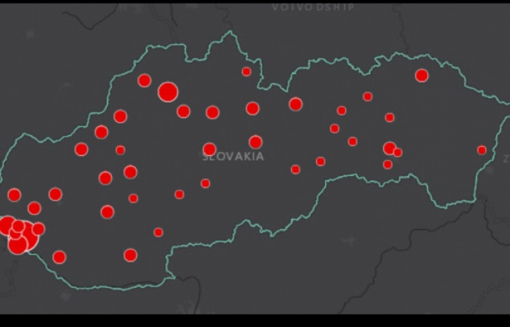 Словаки створили мапу розповсюдження COV…