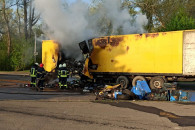 На Луганщине сгорел грузовой автомобиль…