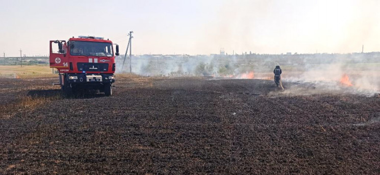 На Херсонщині палало пшеничне поле…