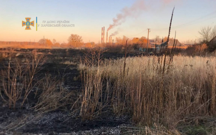 На Харківщині спалахнула трава на околиц…