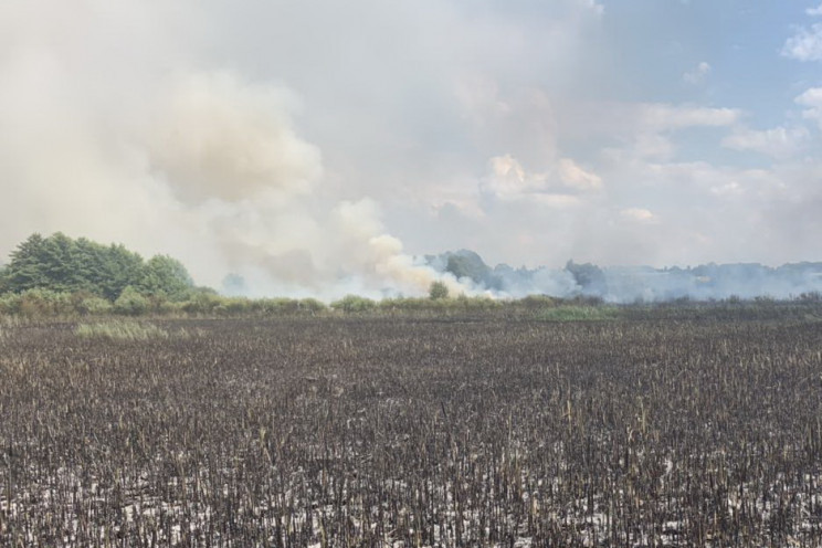 Масштабный пожар на окраине Харькова сня…