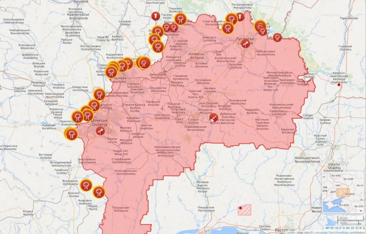 До опівдня на Донбасі вже більше 30 обст…