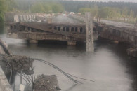 Мост на Киевщине, разрушенный молнией, х…