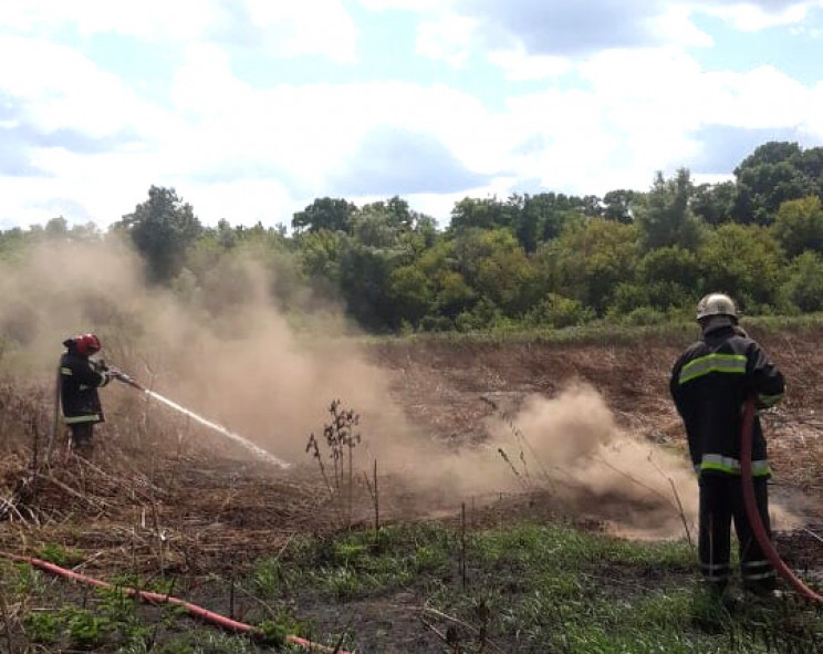 На Полтавщині горить півтора гектара пок…