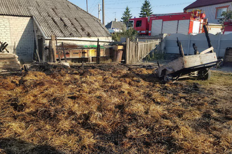 На Харківщині згоріло 8 тонн сіна та дві…