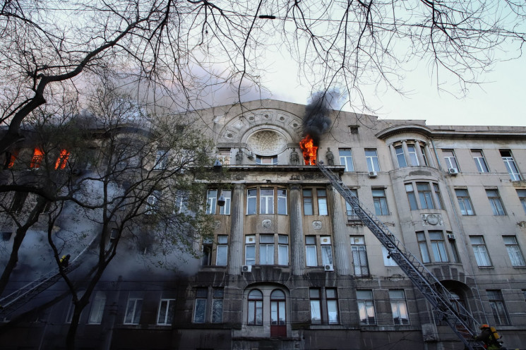 Как в Одессе сгорело историческое здание…