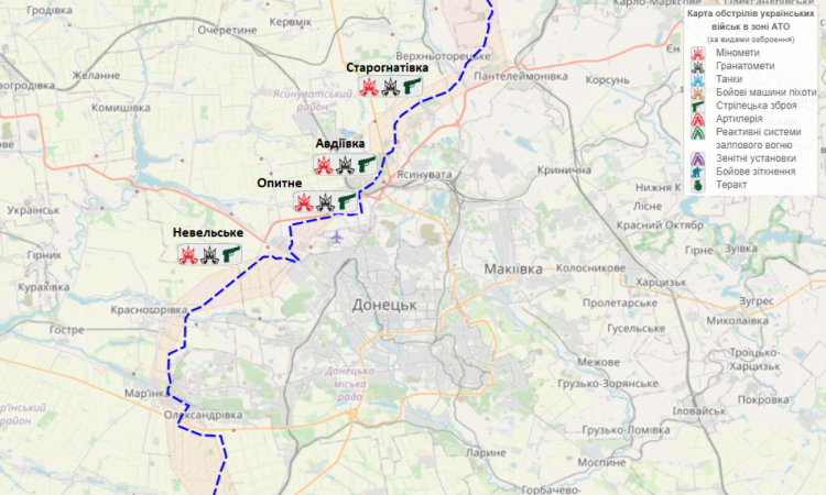 Карта бойових дій Донецьк