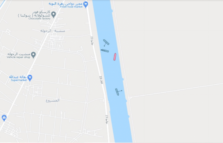 Блокування Суецького каналу карта