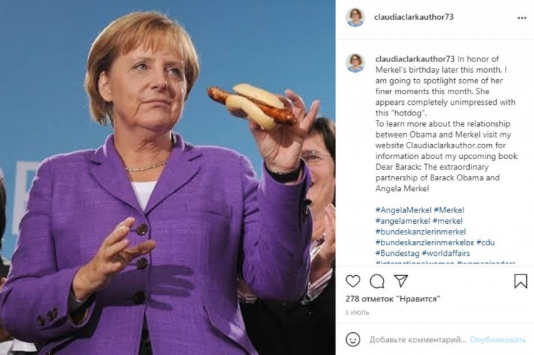 Ангела Меркель с сосиской