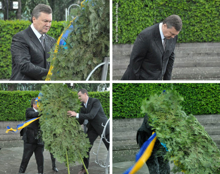 Вінок падає на Януковича