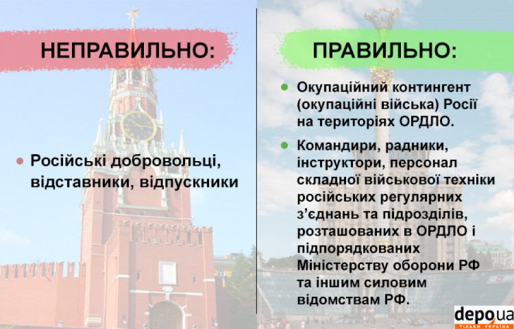 російські добровольці як правильно називати глосарій рнбо