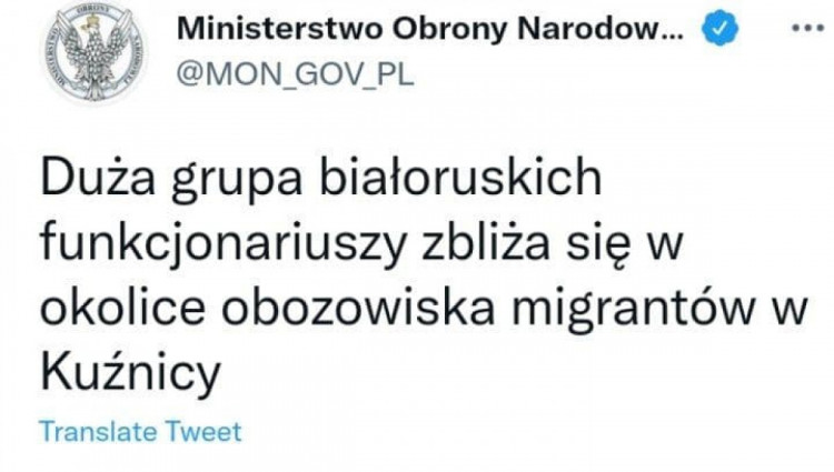 Пост Министерства обороны Польши