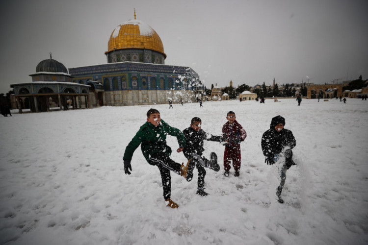 израиль завалило снегом