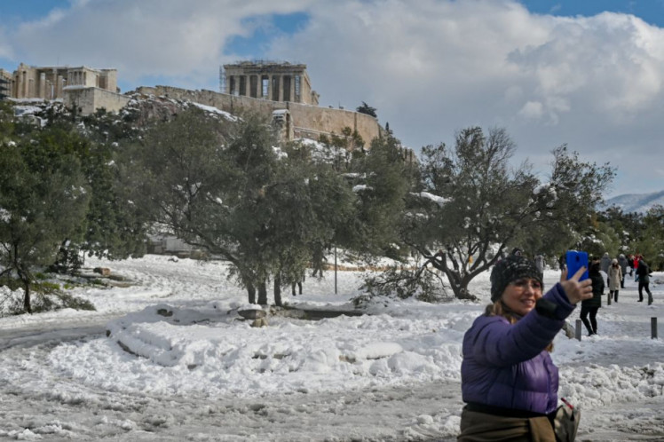 снігопад в греції