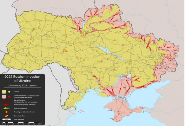 карта войны в Украине 8 марта